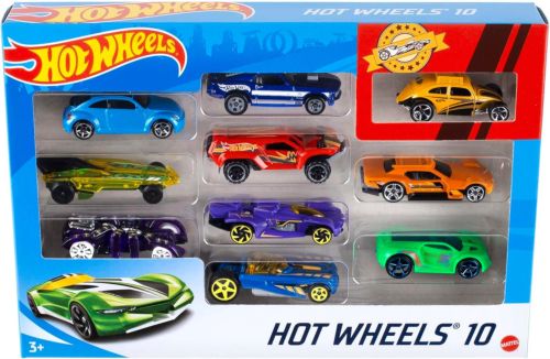 PAQUETE DE 10 COCHES BÁSICOS HOT WHEELS INCLUIDOS
