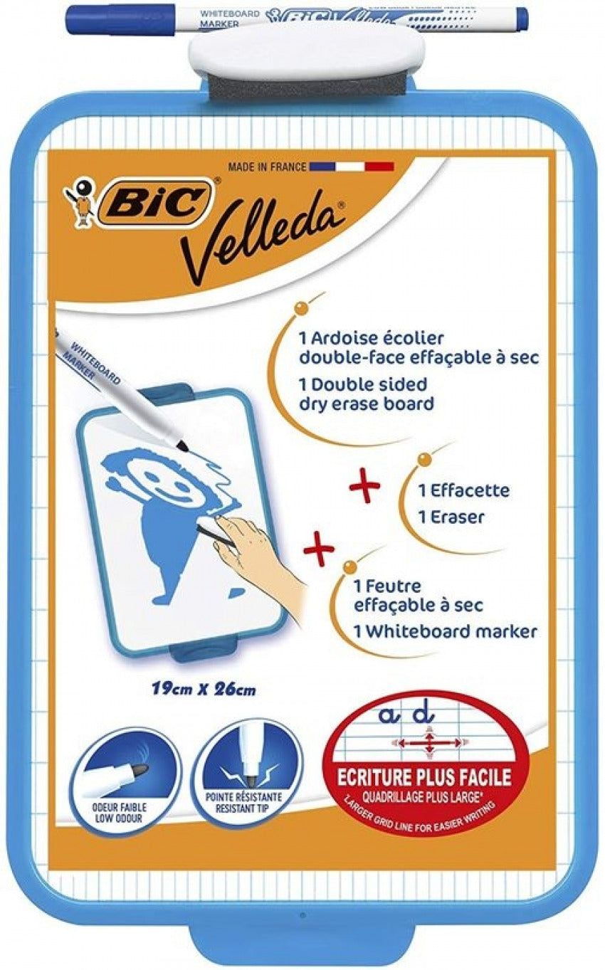 PIZARRA BLANCA ANTIGUA DE 19X26CM CON ROTULADOR Y BORRADOR