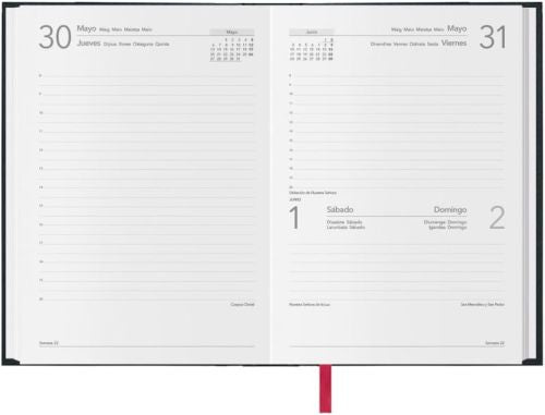 Agenda año 2026 sintex azul 14x20cm día página dohe