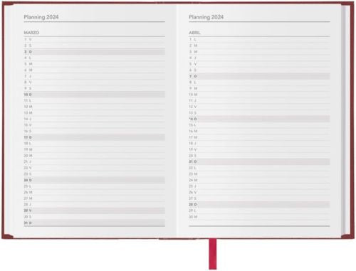 Agenda año 2026 sintex burdeos 14x20cm día página dohe