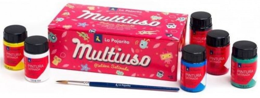 ESTOXO 6 BOTES PINTURA SATINADA A PAJARITA CORES SURT.