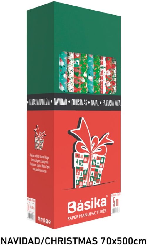 EXP 40 ROLLOS DE PAPEL DE REGALO DE NAVIDAD 70X500CM