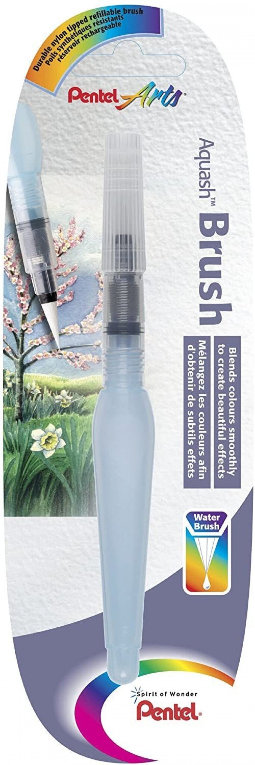 Pincel con depósito de agua pentel aquash brush punta media