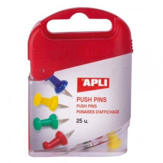 Caja 25 push pins 8x23mm colores surtidos