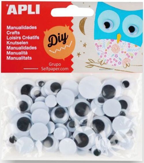 BOLSA 75 OLLOS MOVILES NEGROS MEDIDAS SURTIDAS