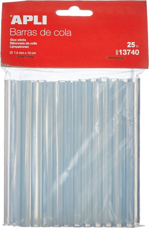 BLÍSTER 25 REPUESTOS DE SILICONA 7,5 MM X 10 CM