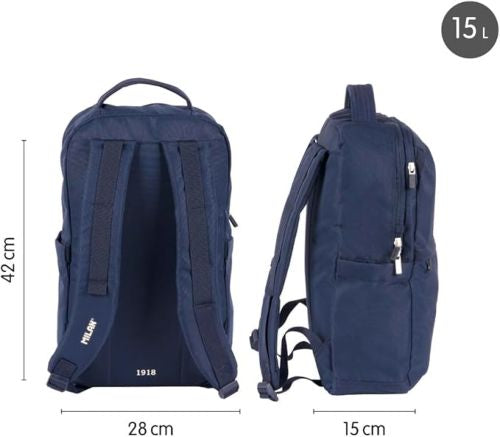 Mochila con cierre de seguridad 15l 430 since 1918 azul 42x28x15cm