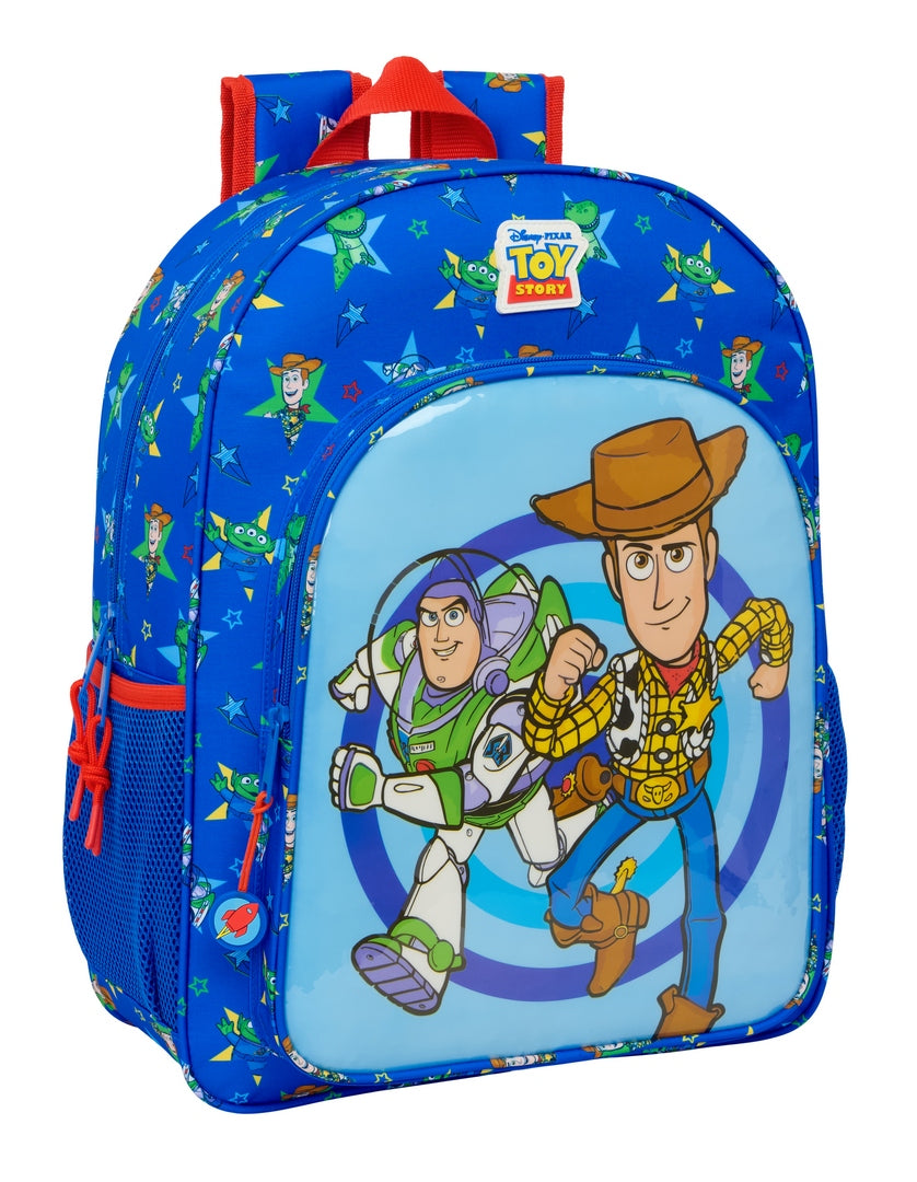 MOCHILA JUNIOR ADAPTABLE CARRO TOY STORY GOOD VIBES 32X38X12CM