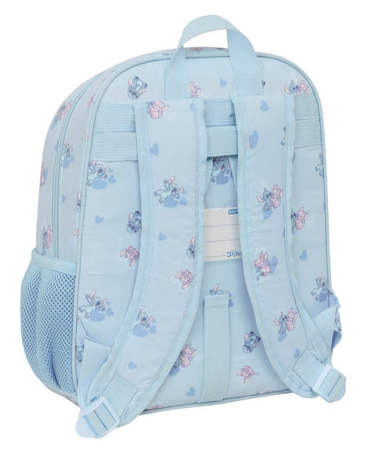 MOCHILA INFANTIL ADAPTABLE CARRO STITCH 28x34x10cm