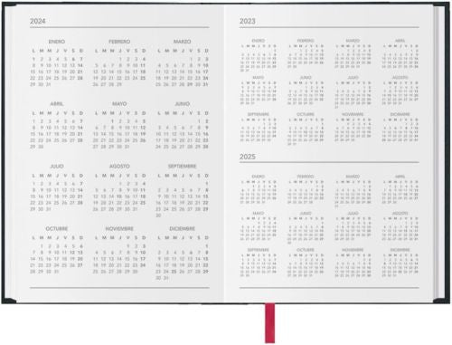 Agenda año 2026 sintex negro 14x20cm día página dohe