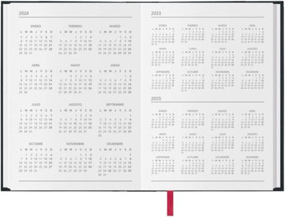 Agenda año 2026 sintex negro 14x20cm día página dohe