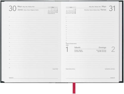 Agenda año 2026 sintex azul 14x20cm día página dohe