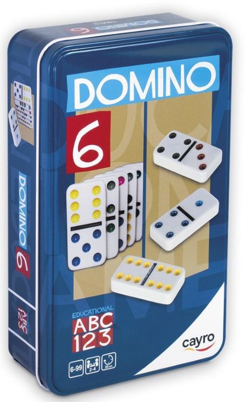DOMINO COLORES DOBLE 6 JUGADORES CAJA METALICA