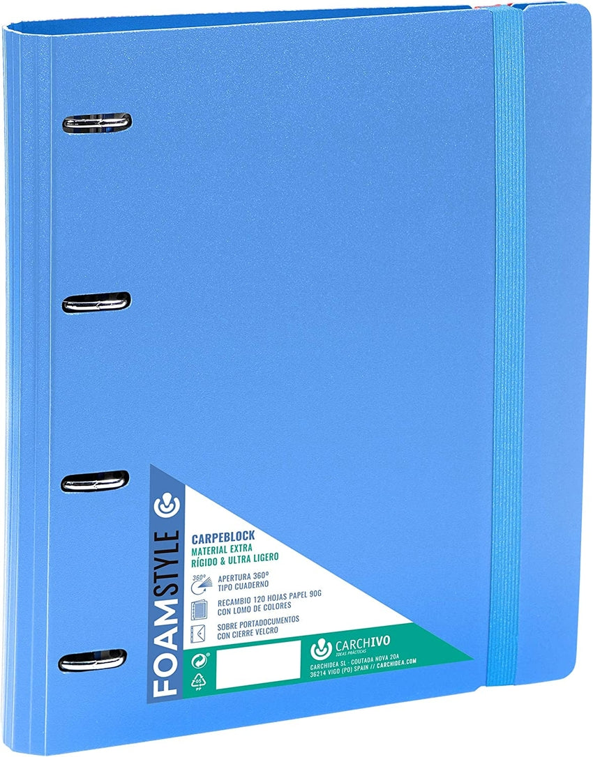 CARPEBLOCK FOAM STYLE AZUL A4+ 4 ANILLAS 35MM CON RECAMBIO
