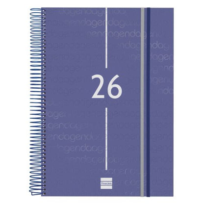 Agenda anual espiral 2026 día página e40 21,0x29,7cm azul