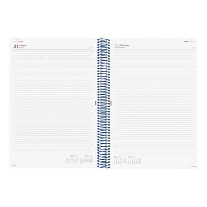 Agenda anual espiral 2026 día página e40 21,0x29,7cm azul