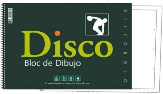 BLOC DEBUXO DISCO ESPIRAL 130G 230X330MM 20H CON RECUADRO