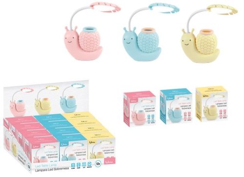 LAMPARITA SOBREMESA CARACOL CON CUBILETE CORES FORNECIDOS