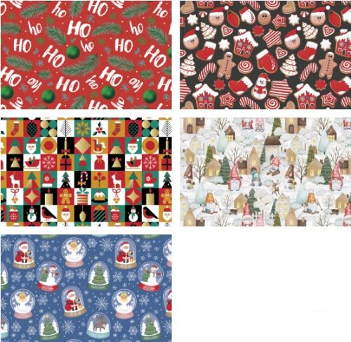 EXP 40 ROLLOS DE PAPEL DE REGALO DE NAVIDAD 70X500CM