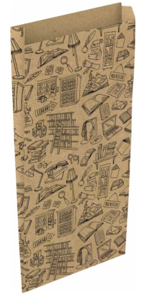 PAQ/25 SOBRE BOLSA PAPEL KRAFT DEDORADO 15X6X30CM S