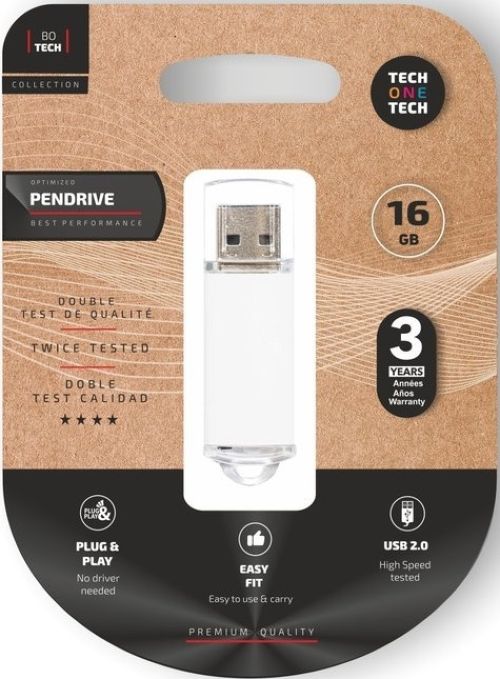 Memoria USB 2.0 de 16 GB blanca