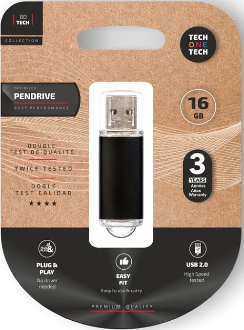 Memoria USB 2.0 de 16 GB, negra