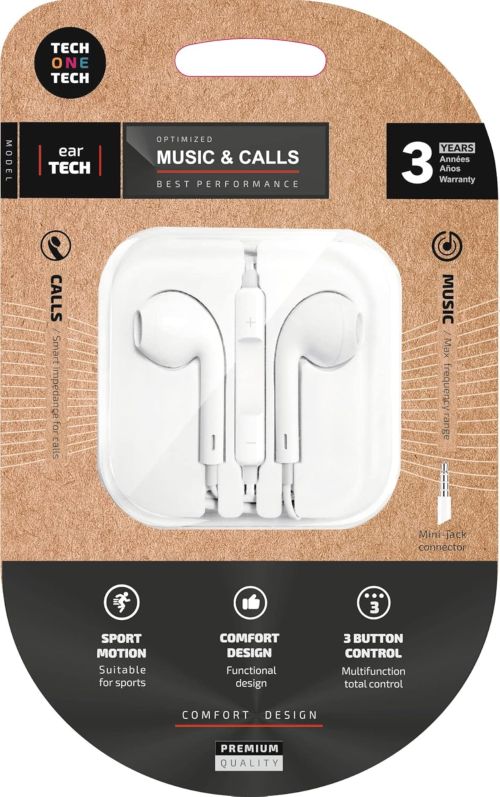 AURICULARES ERGONÓMICOS EARTECH TECH ONE TECH BRANCO