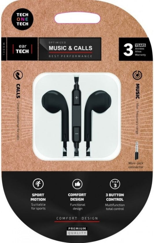 AURICULARES ERGONÓMICOS EARTECH TECH ONE TECH NEGRO