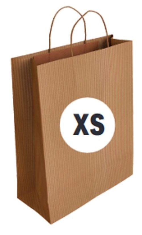 C/50 BOLSAS KRAFT VERJURADO LISO COR KRAFT 18X8X24CM XS