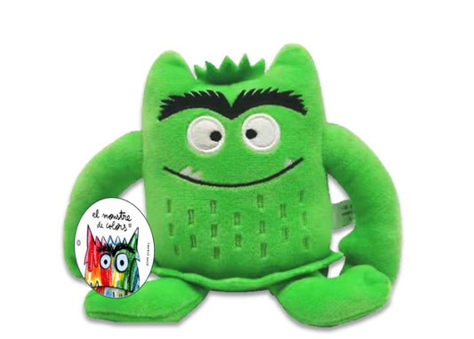 Monstruo de peluche pequeño de color verde, 15 cm