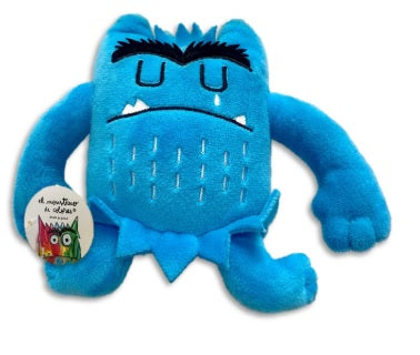 Monstruo de peluche pequeño de color azul, 15 cm