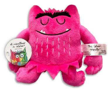 Monstruo de peluche pequeño de color rosa, 15 cm
