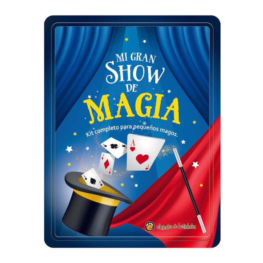 Mi gran show de magia (Lata+Libro+Pañuelos+Varita+Aros+Cartas)