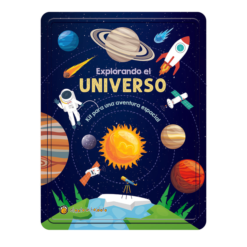 Explorando el Universo (Lata+Stickers brillan oscuridad)